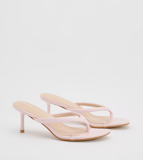 Padded Toe Post Heeled Sandals