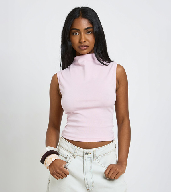 Solid Sleeveless Crop Top