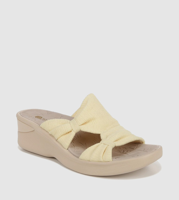 SMILE MORE Bow Strap Wedge Sandals
