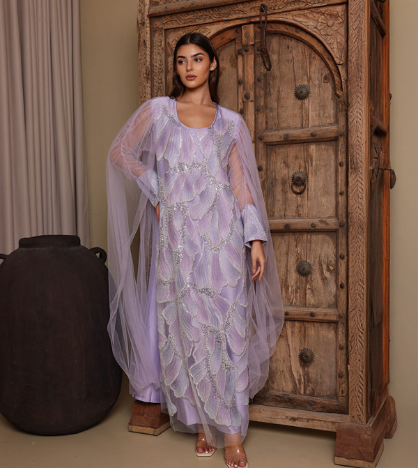 NAYLA Embellished Cape Sleeves Jalabiya