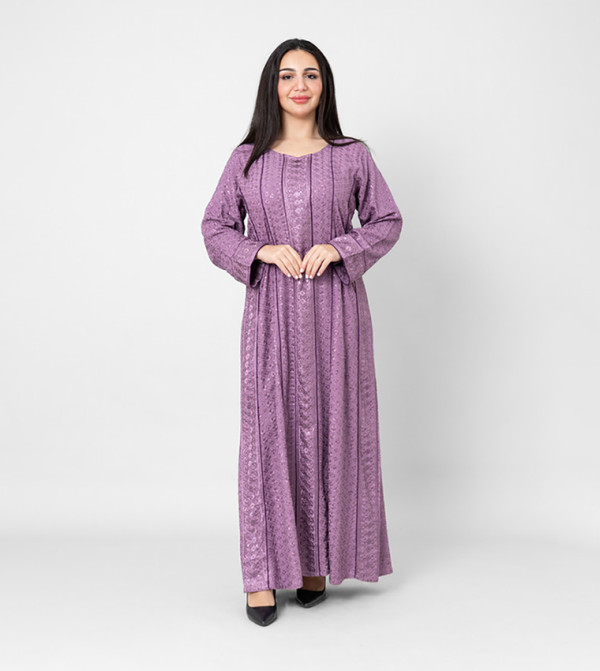 ANAQA Sequined Contrast Piping Jalabiya