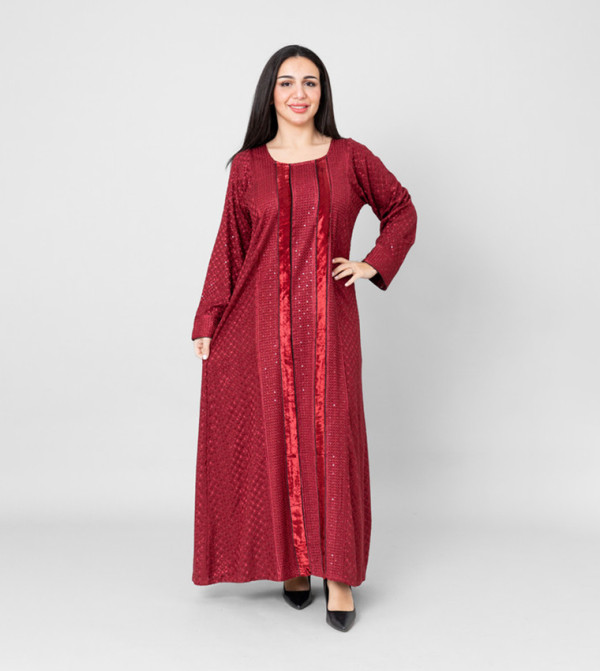 ZILL Embroidered Contrast Piping Jalabiya