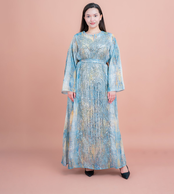 Radiant Sequined Long Sleeves Jalabiya