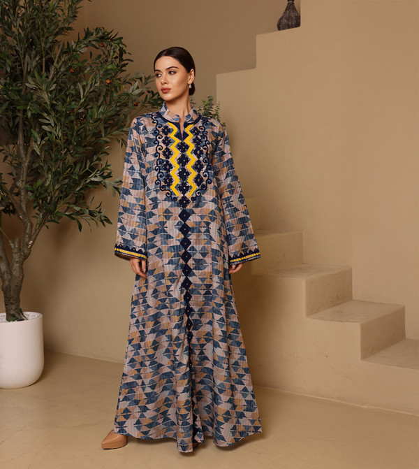 SAMA Embroidered Flared Sleeves Jalabiya