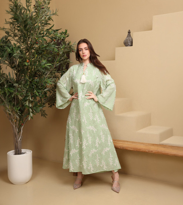 SEREEN Embroidered Flared Sleeves Jalabiya