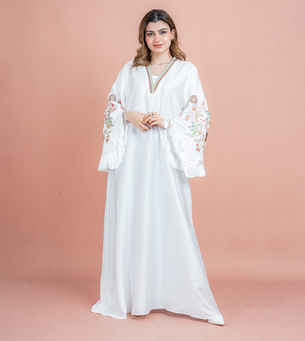 Embroidered Flared Sleeves Jalabiya