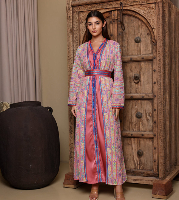 SONDOS Embroidered Belted Jalabiya