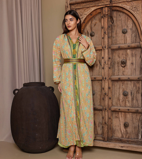 SONDOS Embroidered Belted Jalabiya