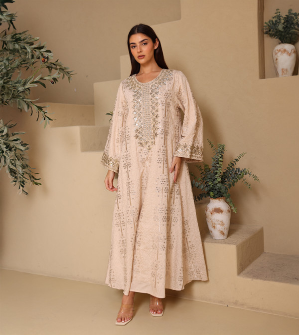 WIDAD Embroidered Crew Neck Jalabiya