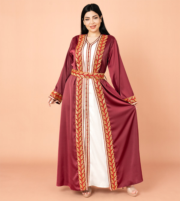 جلابية أنيقة بحزام - قطعتين