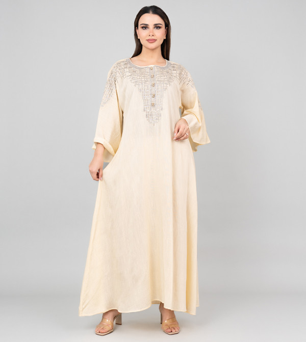 Embroidered Flared Sleeves Jalabiya