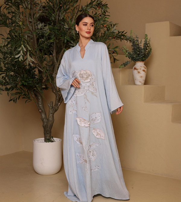 AFNAN Embroidered Flared Sleeves Jalabiya