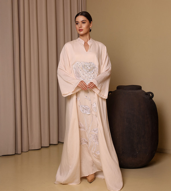 AFNAN Embroidered Flared Sleeves Jalabiya