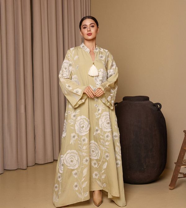 SAJA Appliqued Flared Sleeves Jalabiya