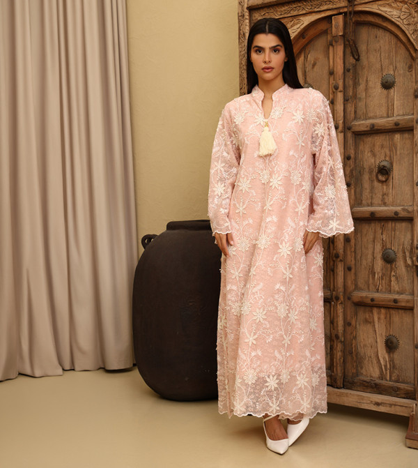 THARA Embroidered Flared Sleeves Jalabiya