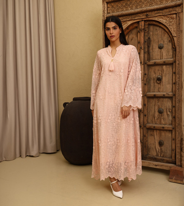 AMANI Embroidered Flared Sleeves Jalabiya