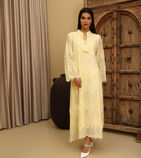 AMANI Embroidered Flared Sleeves Jalabiya