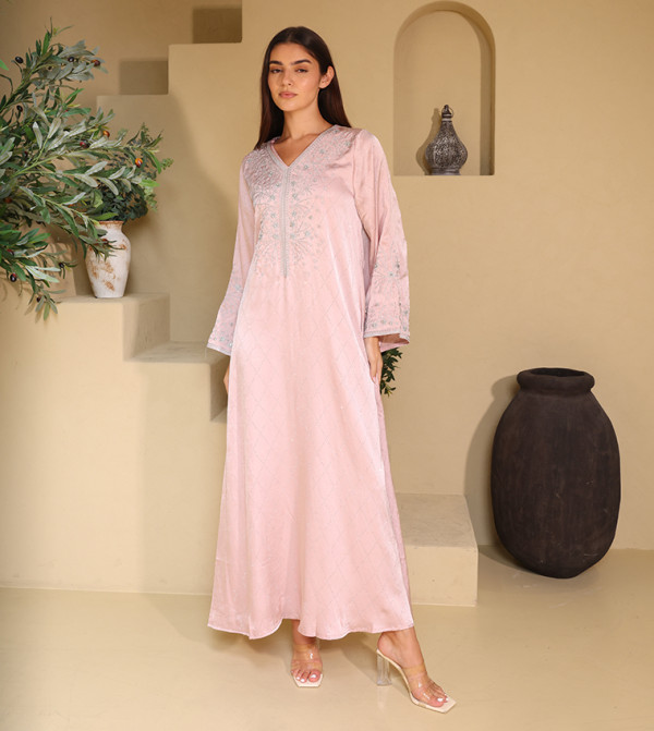 Embroidery Crystal Beaded Jalabiya