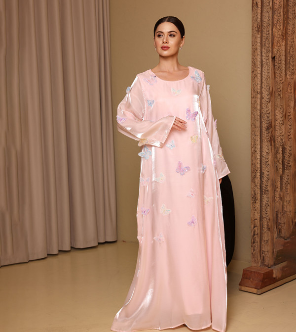 BANAN Butterfly Appliqued Flared Sleeves Jalabiya