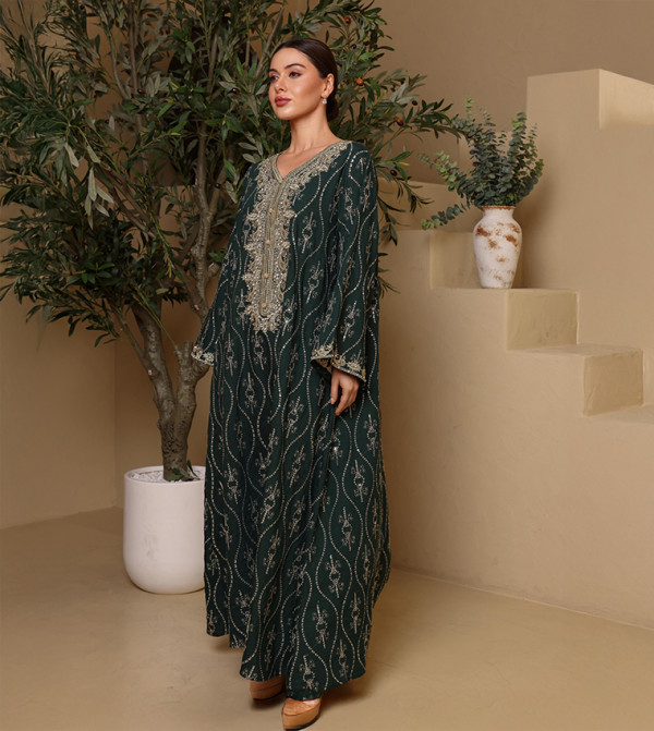HADEEL Embellished Flared Sleeves Jalabiya