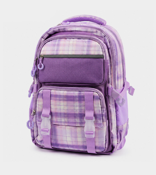 15-Inch Backpack With Adjustable Straps & Side Bottle Pocket – Purple