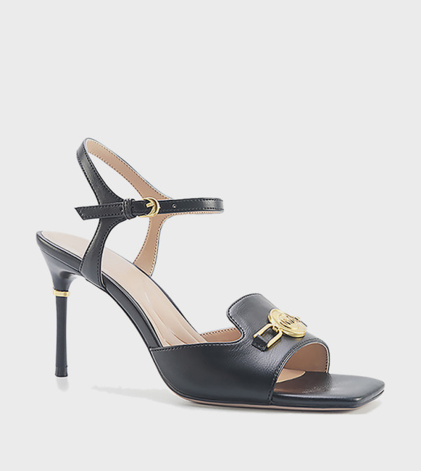 INGRIDA Metal Detail Ankle Strap Heeled Sandals