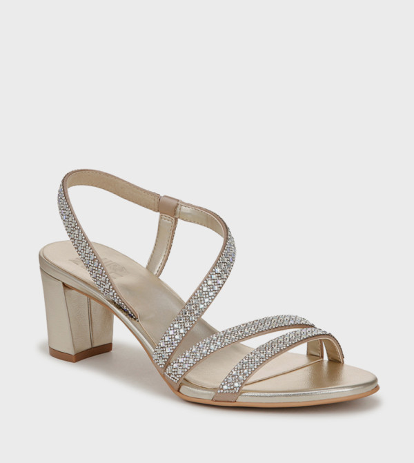 NAVANESSA3 Embellished Block Heel Sandals