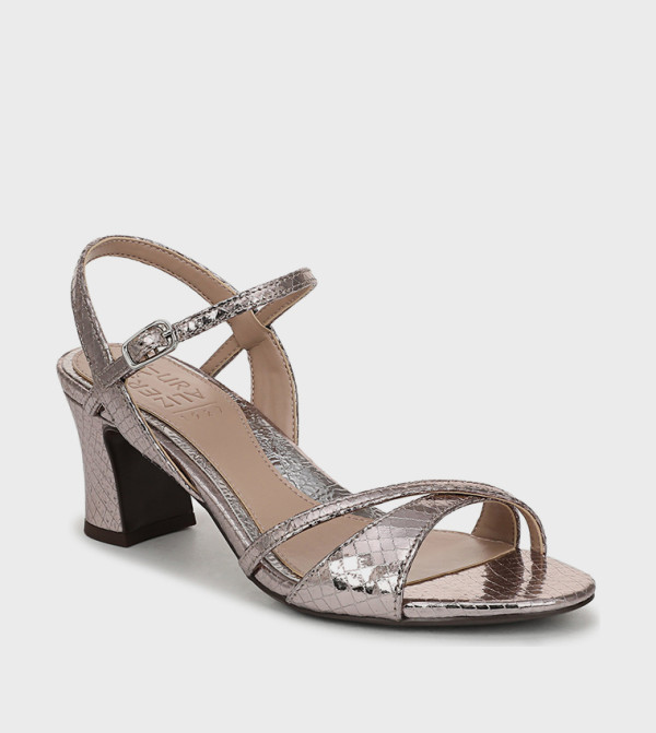 NATREY Crossover Strap Ankle Loop Heeled Sandals