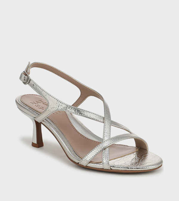 NATRULY Textured Slingback Heeled Sandals