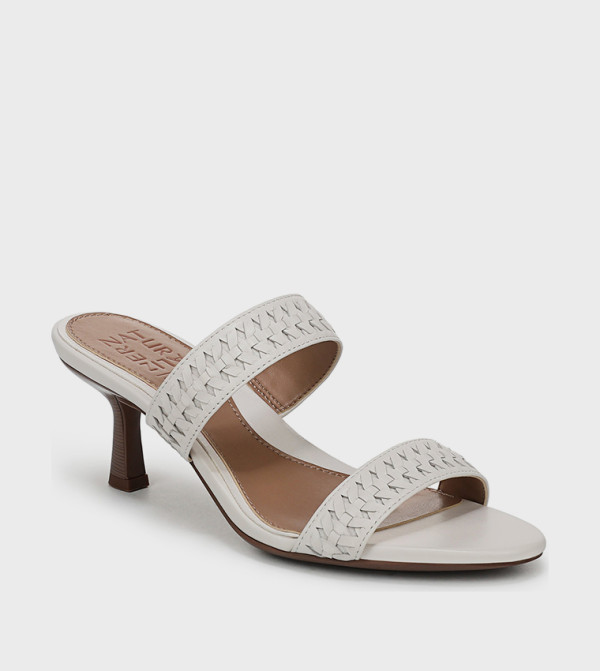 NATERRA Textured Open Toe Heeled Sandals