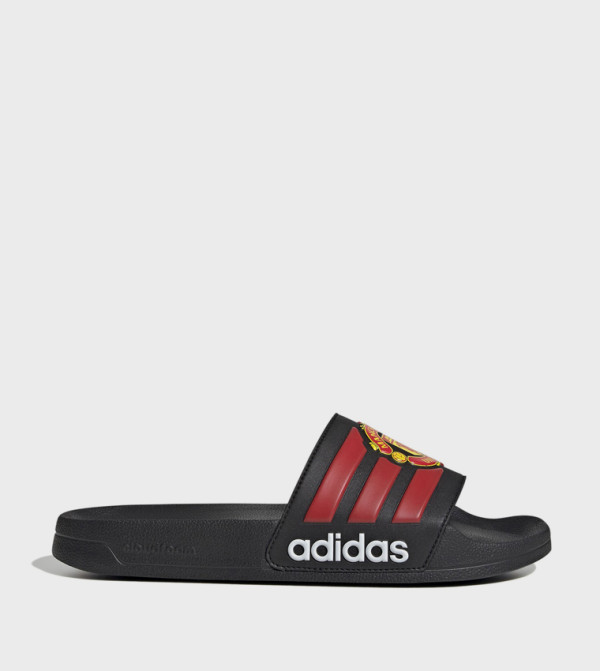 ADILETTE Man Utd Shower Logo Detail Open Toe Slides