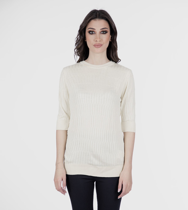 Knitted 3/4 Sleeves Top