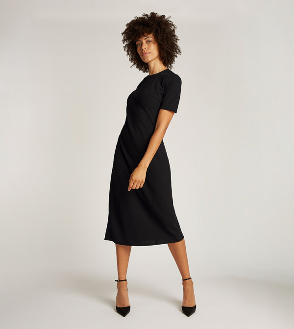 calvin klein compact stretch crepe midi dress Compact Stretch Crepe Midi Dress