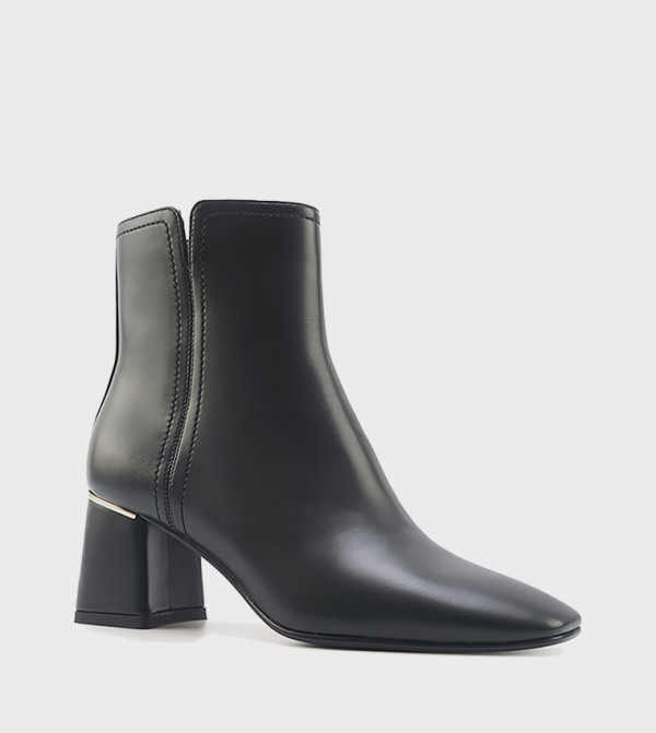 KAENA Solid Square Toe Ankle Boots