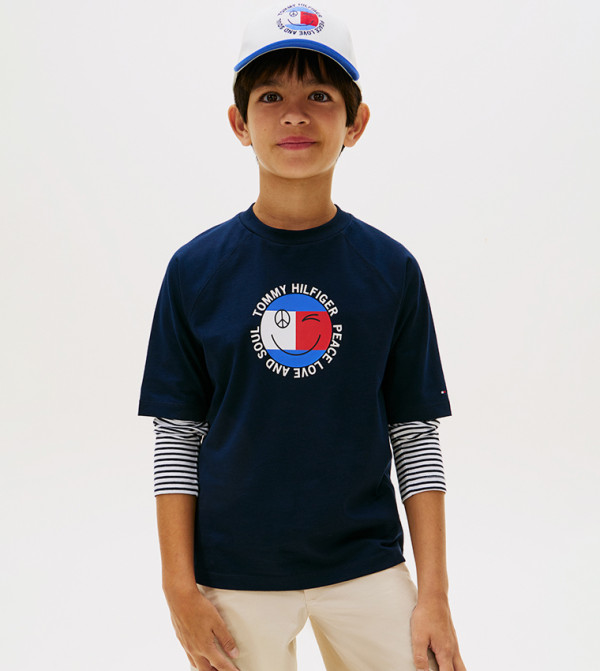 Logo Printed Short Sleeves Casual T-Shirt