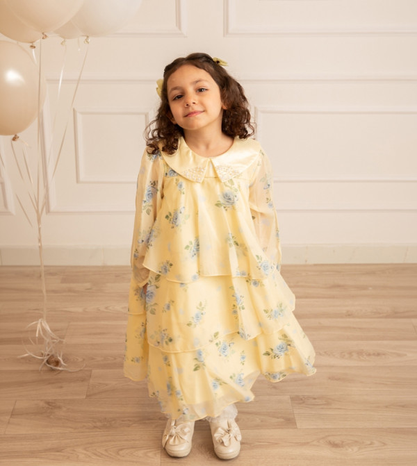 Floral Printed Layered Dress