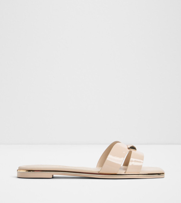 KHARINE Glossy Flat Sandals