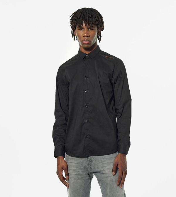 Embroidery Detail Button-Front Shirt