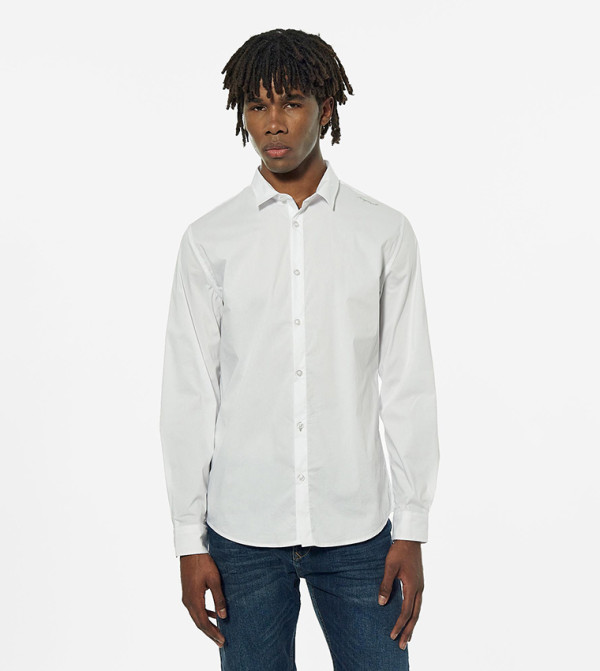 Embroidery Detail Button-Front Shirt