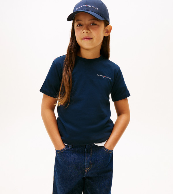 Logo Embroidered Crew Neck T-Shirt