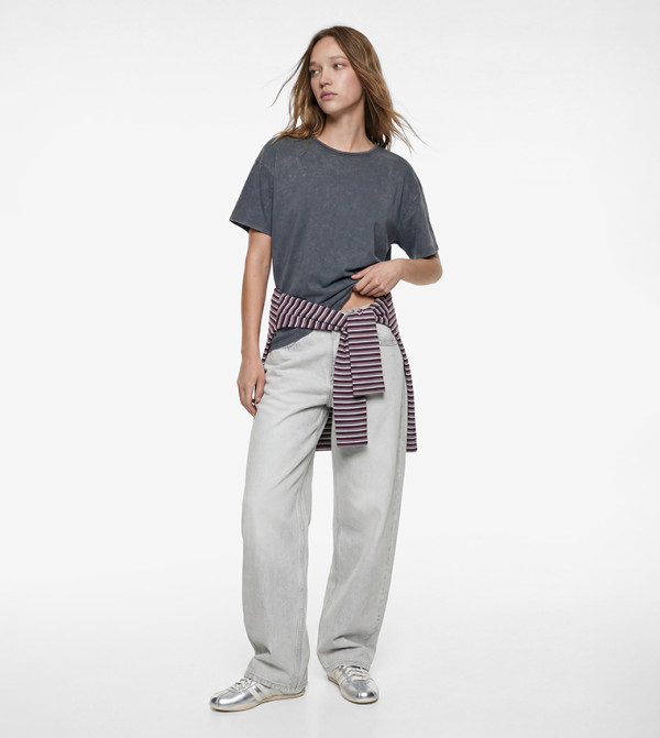 Washed Short Sleeves Teenage T-Shirt