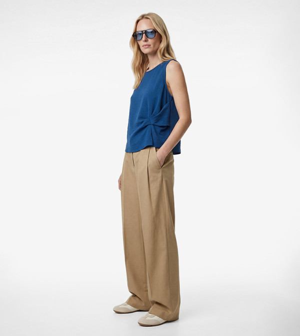 Draped Detail Sleeveless Top