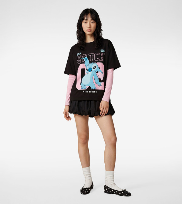 تيشيرت مراهقات بكم قصير وطبعة 