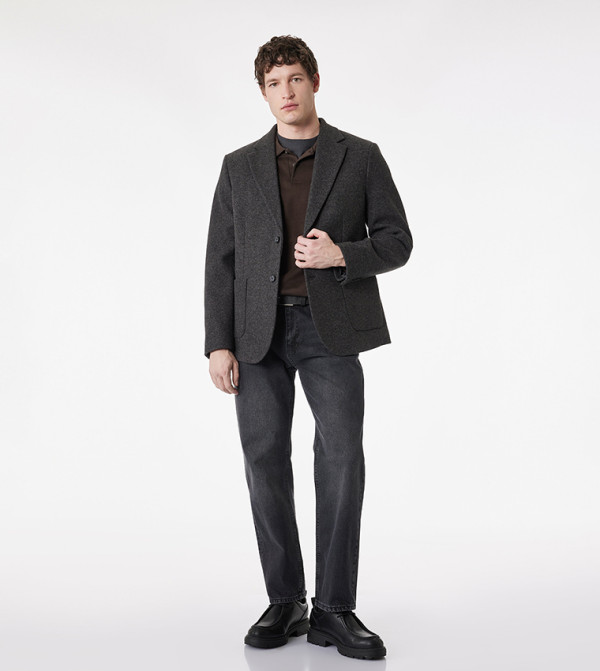 Solid Single Breasted Blazer