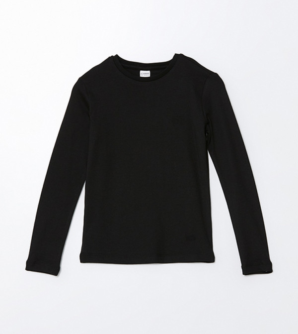 Solid Crew Neck Long Sleeves T-Shirt