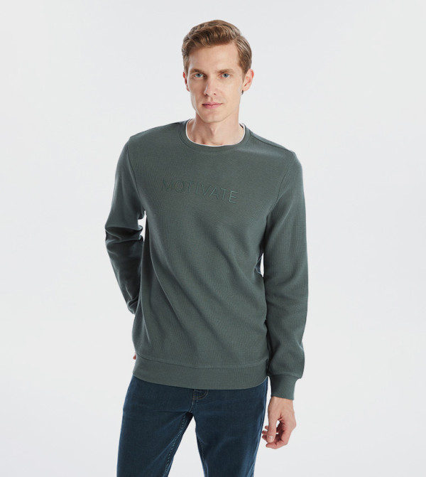Textured Long Sleeves Sweatshirt