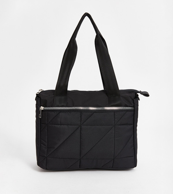 Zippered Quilted Shoulder Bag