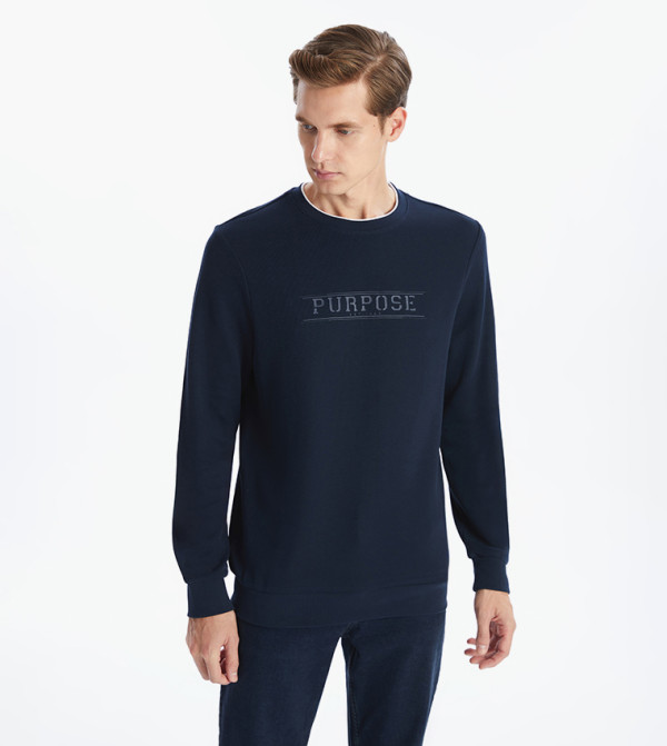Printed Crew Neck Long Sleeves Sweatshirt