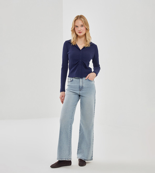 Washed Wide Leg Jeans
