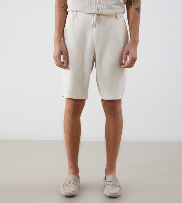 Button Closure Standard Fit Shorts